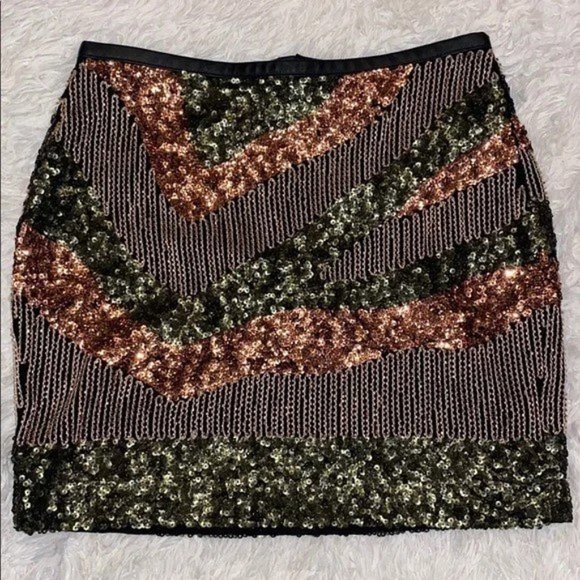 NWT H&M Multicolor Sequin Mini Skirt, Sz 10/M ~ Perfect for the Holidays!! - Picture 3 of 8